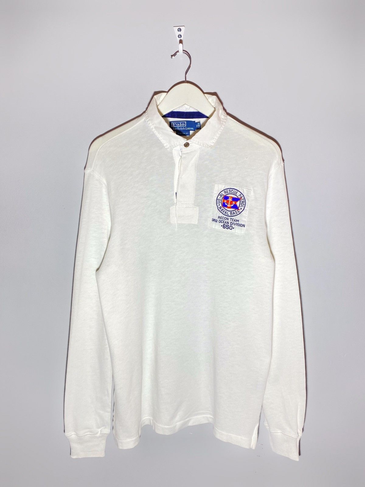 Pre-owned Polo Ralph Lauren X Vintage Polo Ralph Laurent Hype Y2k Streetwear Rugby Shirt In White