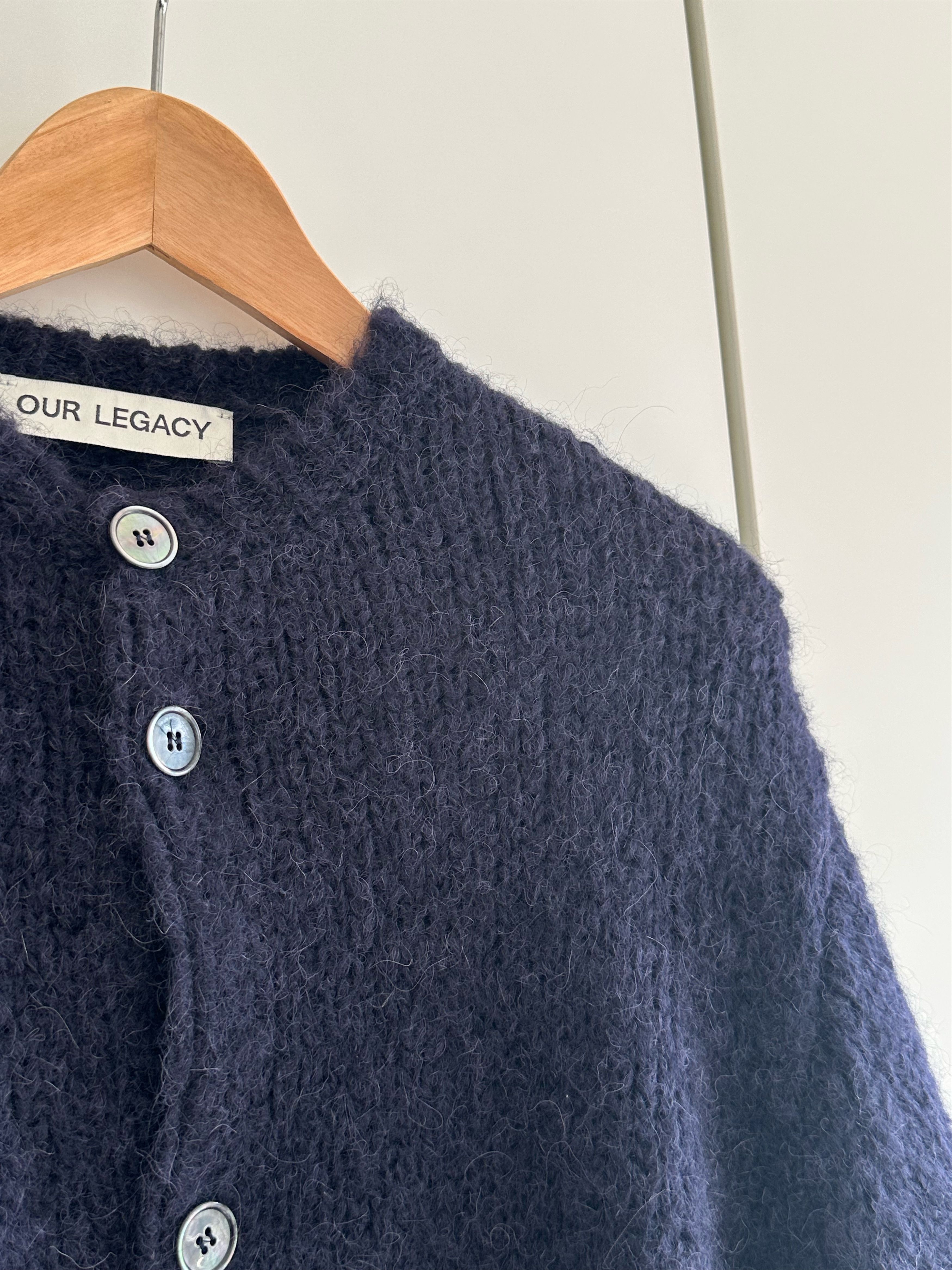 Our Legacy Opa Cardigan Fuzzy Navy Size US L / EU 52-54 / 3 - 3 Thumbnail