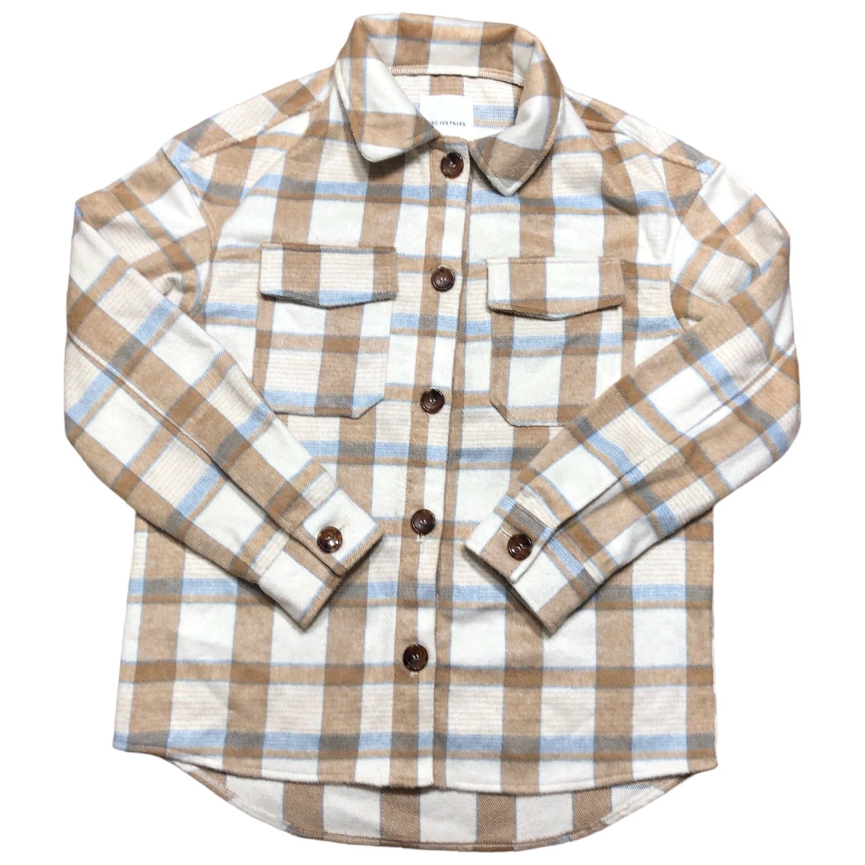 Anthropologie Anthropologie Avec Les Filles Shacket Brown White Plaid Button Up Jacket Womens Small Outdoor Classic Designer Vintage Touch Size S / US 4 / IT 40 - 2 Thumbnail