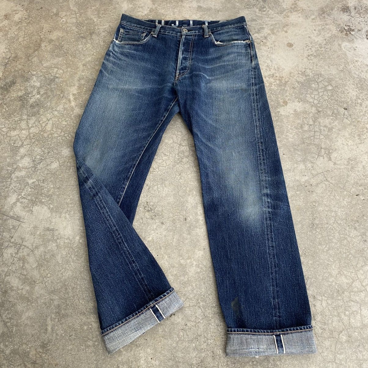 Fujito 2000’s Fujito Made In Japan Faded Blue Selvedge Jeans Size US 33 - 1 Thumbnail