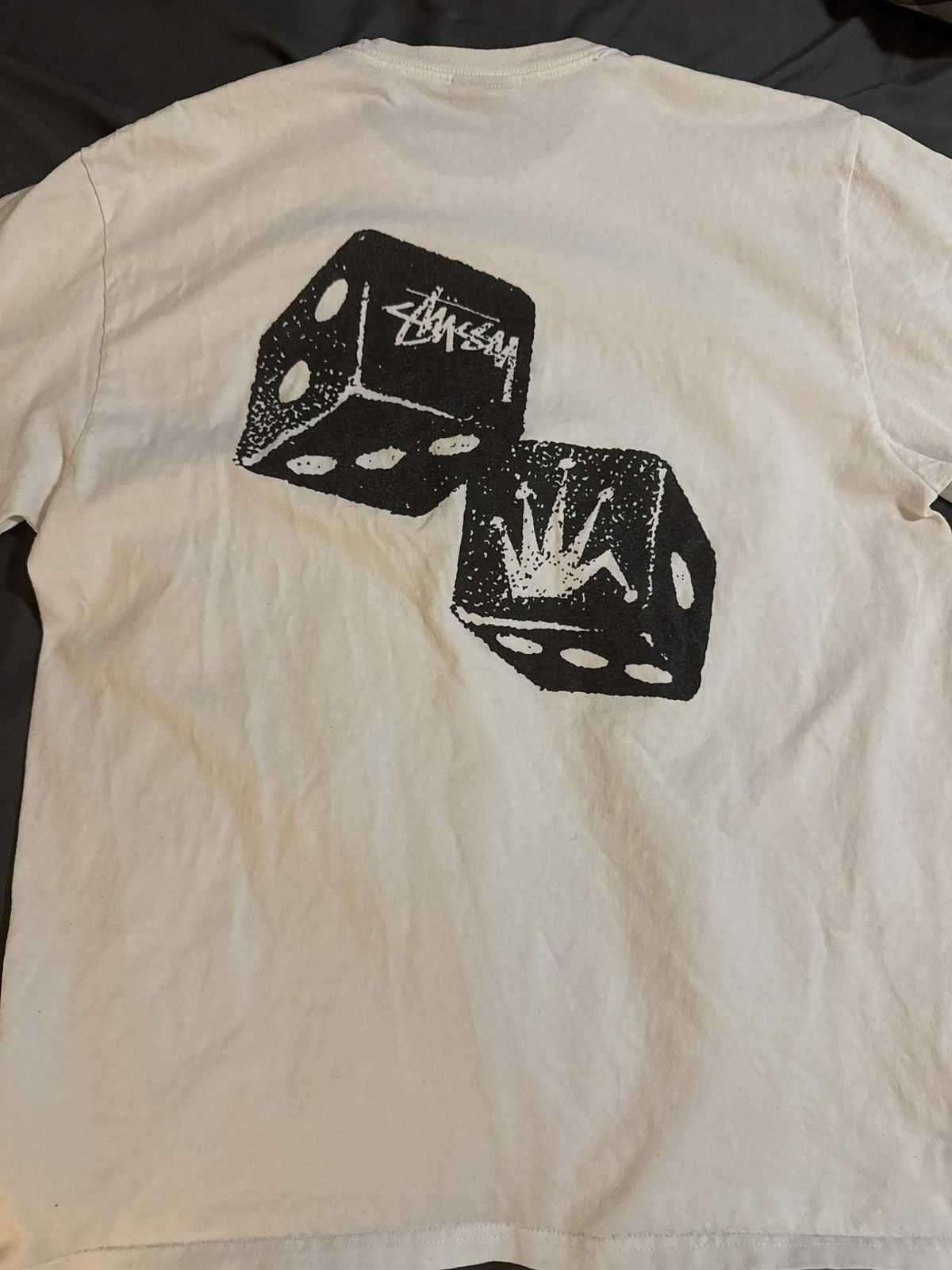 White Stussy dice tee