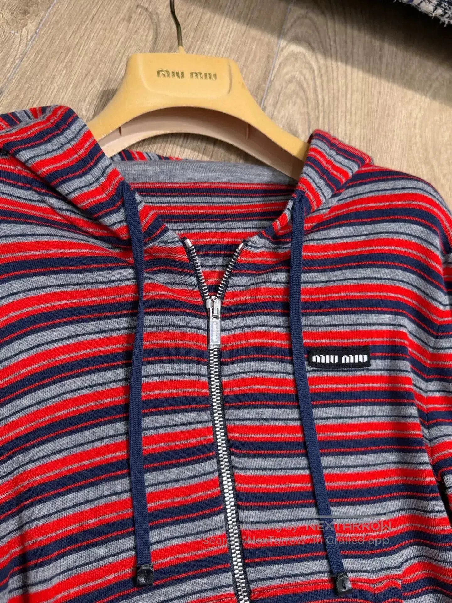 Miu Miu Miu Miu 26SS Striped Hooded Jacket. Size S / US 4 / IT 40 - 8 Thumbnail