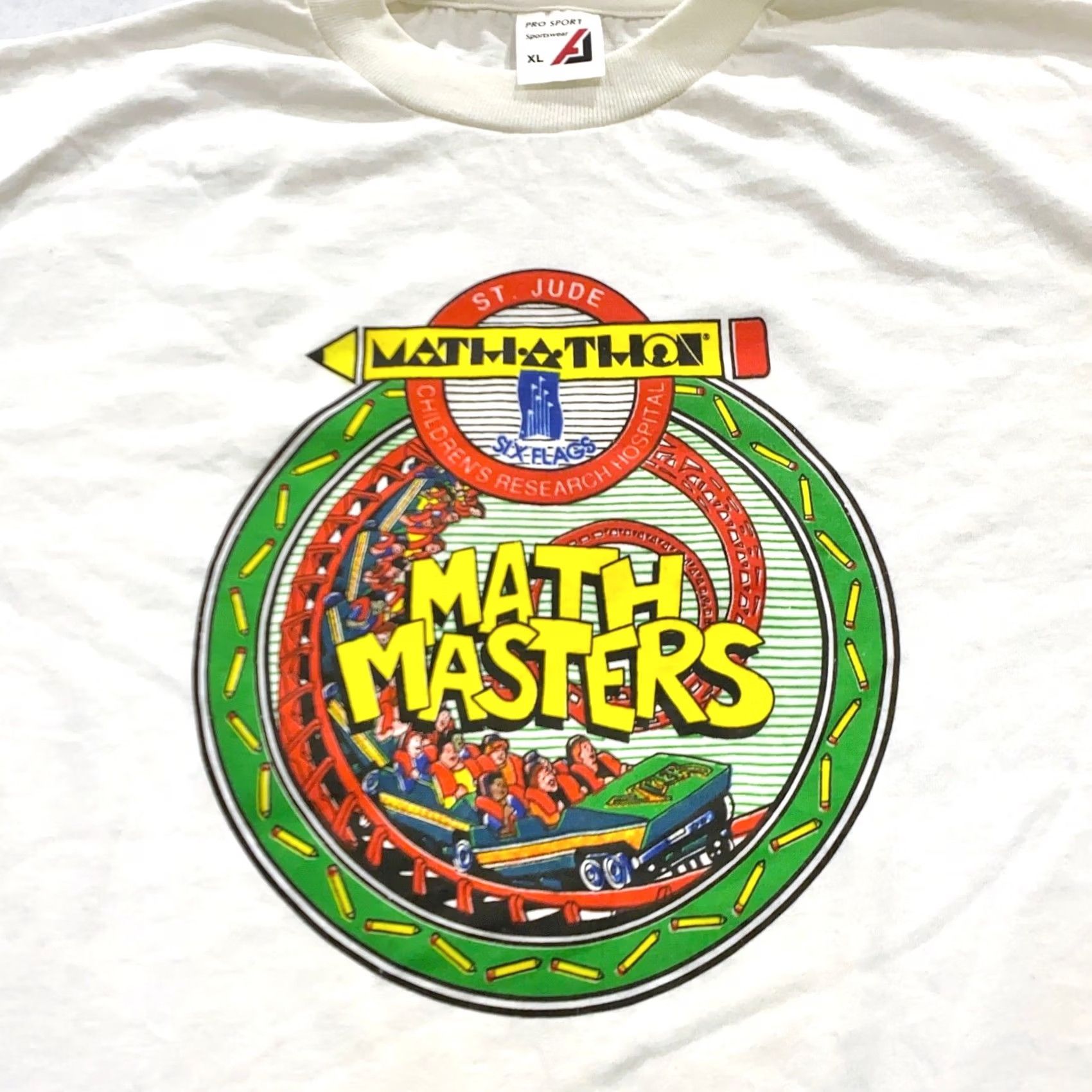 Vintage VINTAGE 90s ST. JUDE HOSPITAL MATH-A-THON MATH MASTERS T-Shirt XL White Mens Crew Neck Short Sleeve Cotton Polyester Vintage 90s theme 80s 90s Size US XL / EU 56 / 4 - 2 Thumbnail