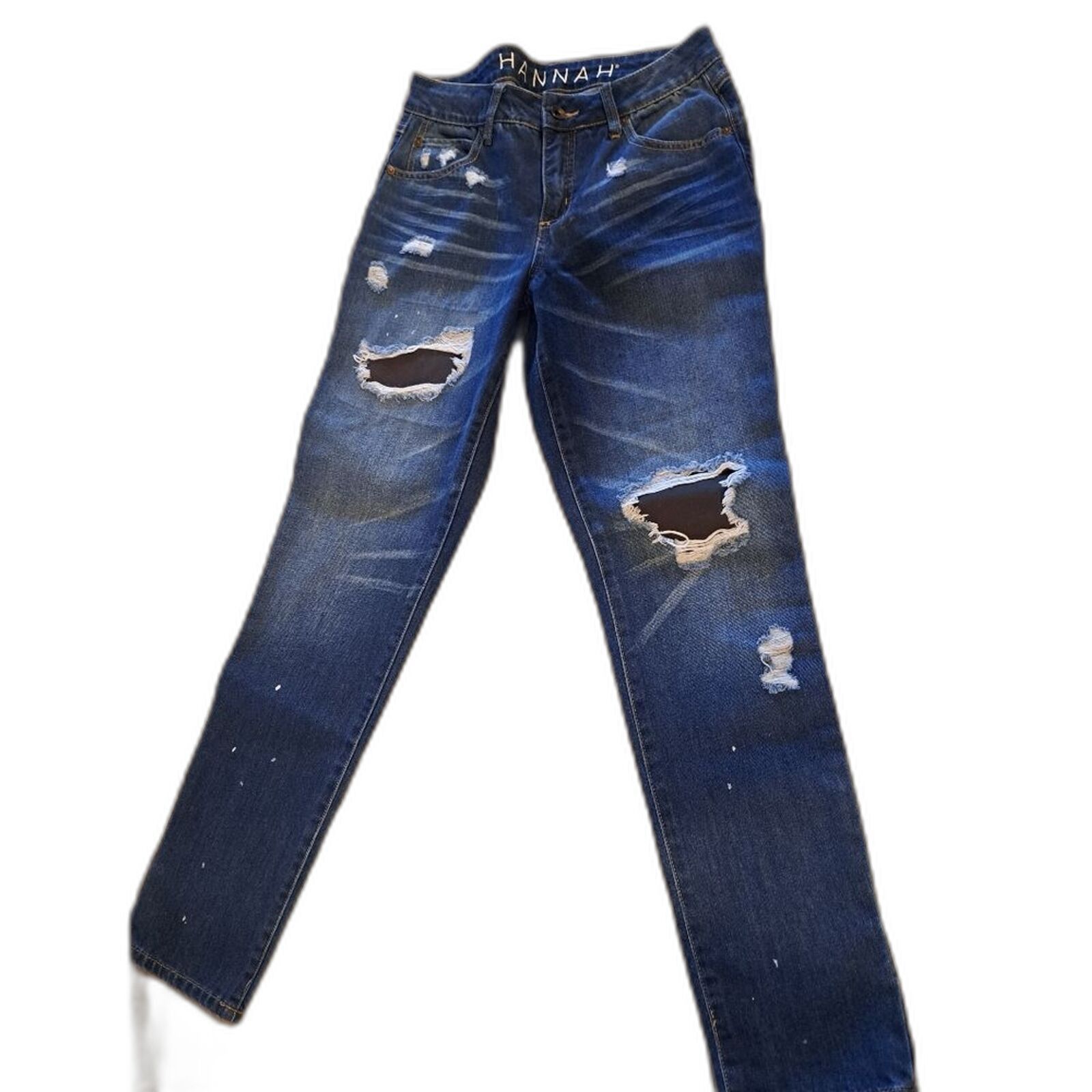 Other Hannah distressed denim spandex patch jeans women's size 6 Size 28" / US 6 / IT 42 - 1 Thumbnail