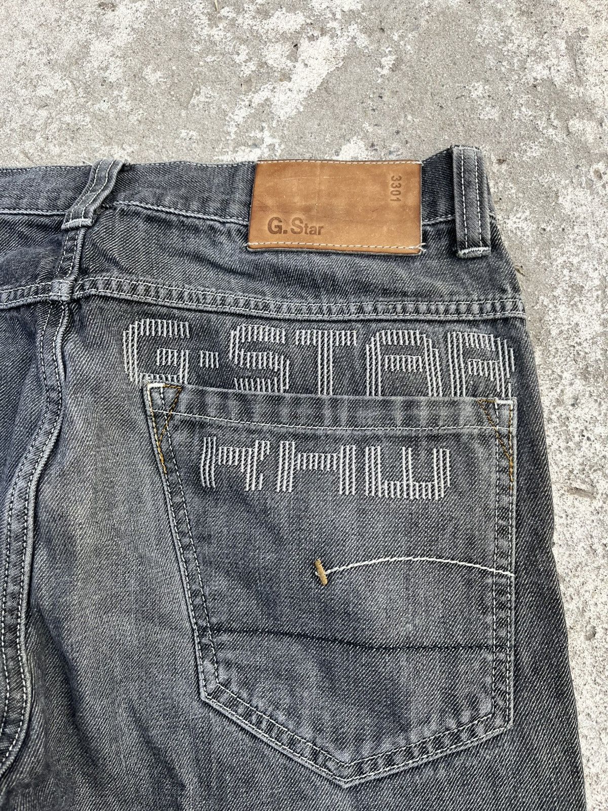 G-Star × Japanese Brand × Le Grande Bleu (L.G.B.) Vintage Big Logo G-Star Faded Jeans Rick Owens Style Denim Size US 32 / EU 48 - 3 Thumbnail