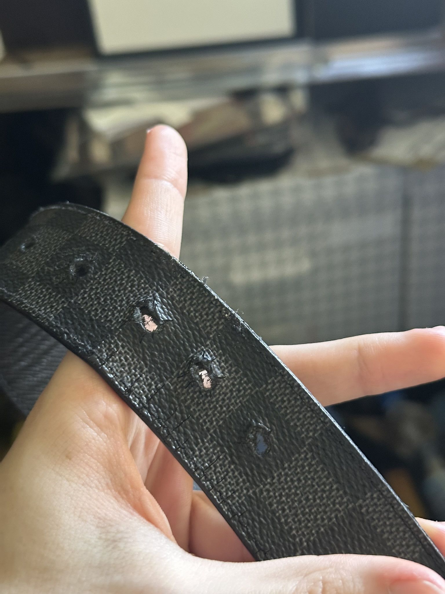 Louis Vuitton Louis Vuitton Inventeur Belt Damier Graphite Black size 110 Size 44 - 3 Thumbnail