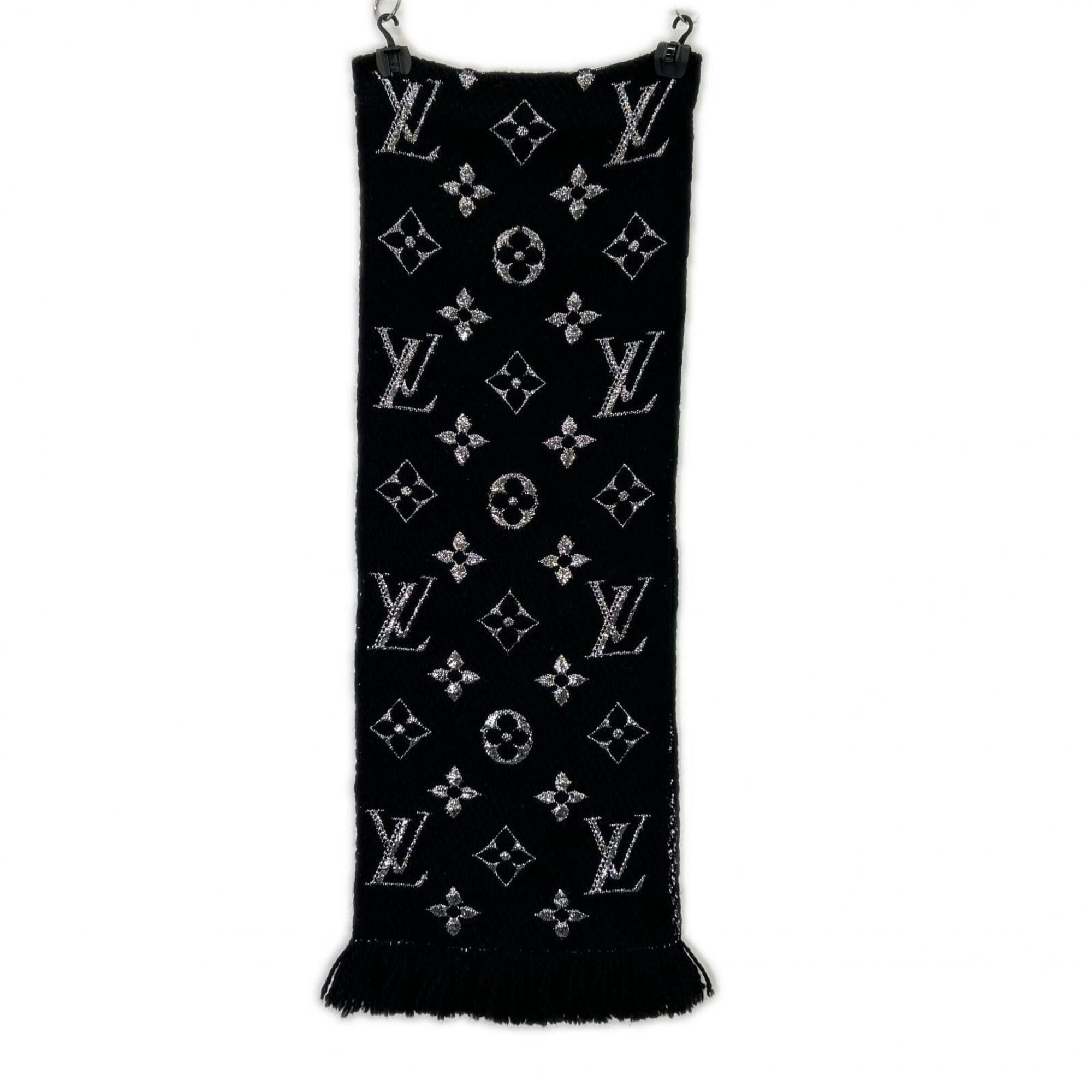 Louis Vuitton LOUIS VUITTON M75833 Echarpe Logo Mania Shine Scarf, Black, Women's Size ONE SIZE - 1 Thumbnail