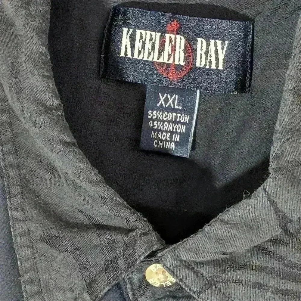 Designer Keeler Bay tone on tone Hawaiian shirt navy blue XXL Size US XXL / EU 58 / 5 - 3 Thumbnail