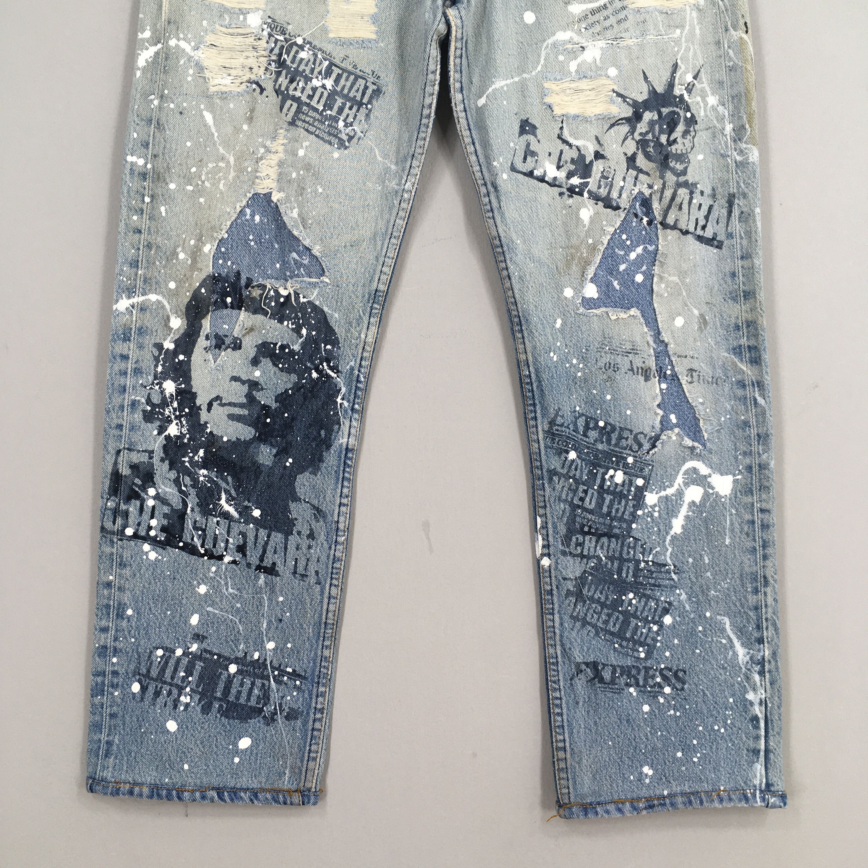 Levi's Size 30x28.5 Vintage 90s Levi's 501 Faded Blue Jeans Size US 30 / EU 46 - 4 Thumbnail