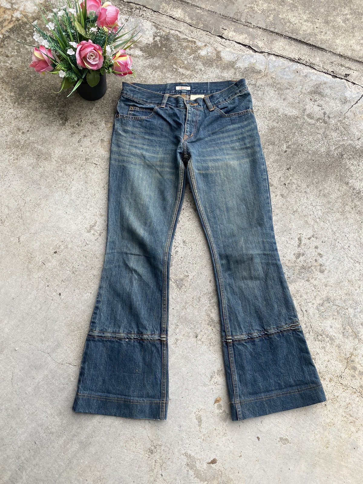If Six Was Nine 🇯🇵 Vintage Maitresse Flare Denim - Zipper Boot Cut Size 31" - 2 Thumbnail