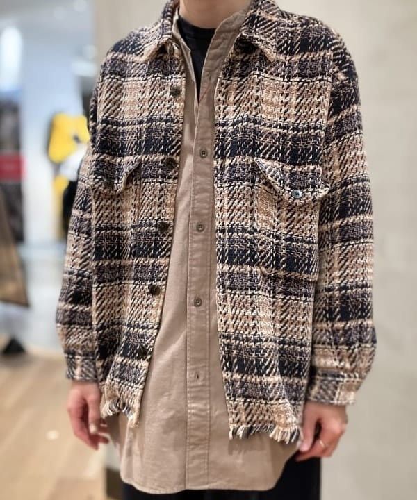 Beams Japan 🔥 Beams Shadow Plaid Knit Cpo Shirt Jacket Size US M / EU 48-50 / 2 - 1 Thumbnail