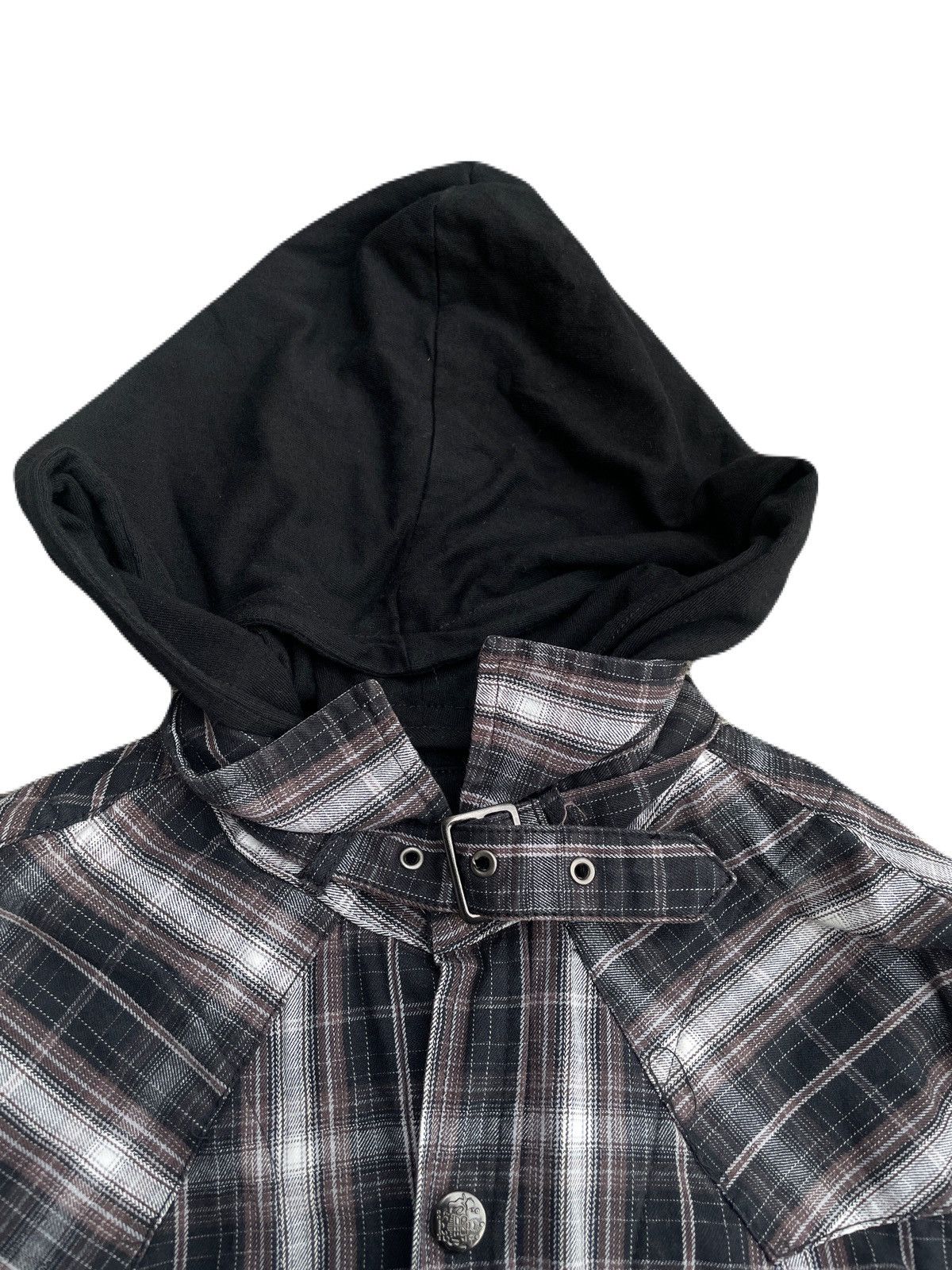 If Six Was Nine 2000s Japanese archive Docking Layered Belt Plaid Shirts Size US S / EU 44-46 / 1 - 7 Thumbnail