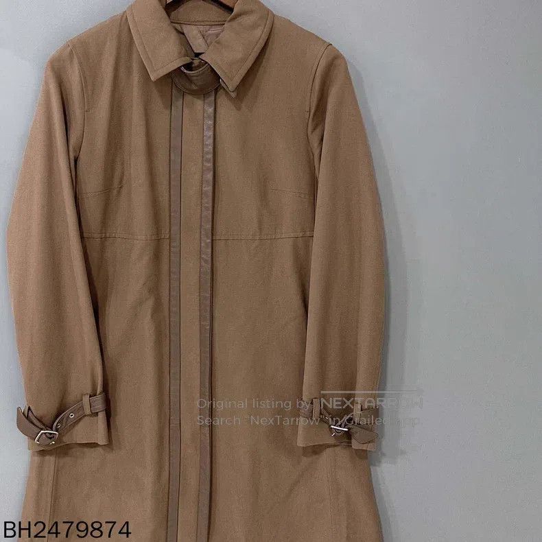 Max Mara Max Mara Caramel Color Leather Patch Long Trench Coat Size M / US 6-8 / IT 42-44 - 2 Thumbnail