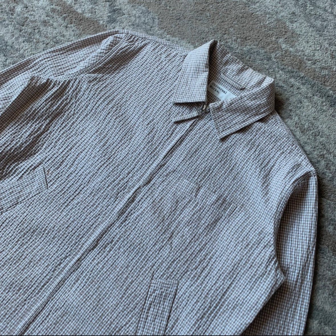 Universal Works Universal Works Gingham Seersucker Zip Jacket - Size M Size US M / EU 48-50 / 2 - 4 Thumbnail