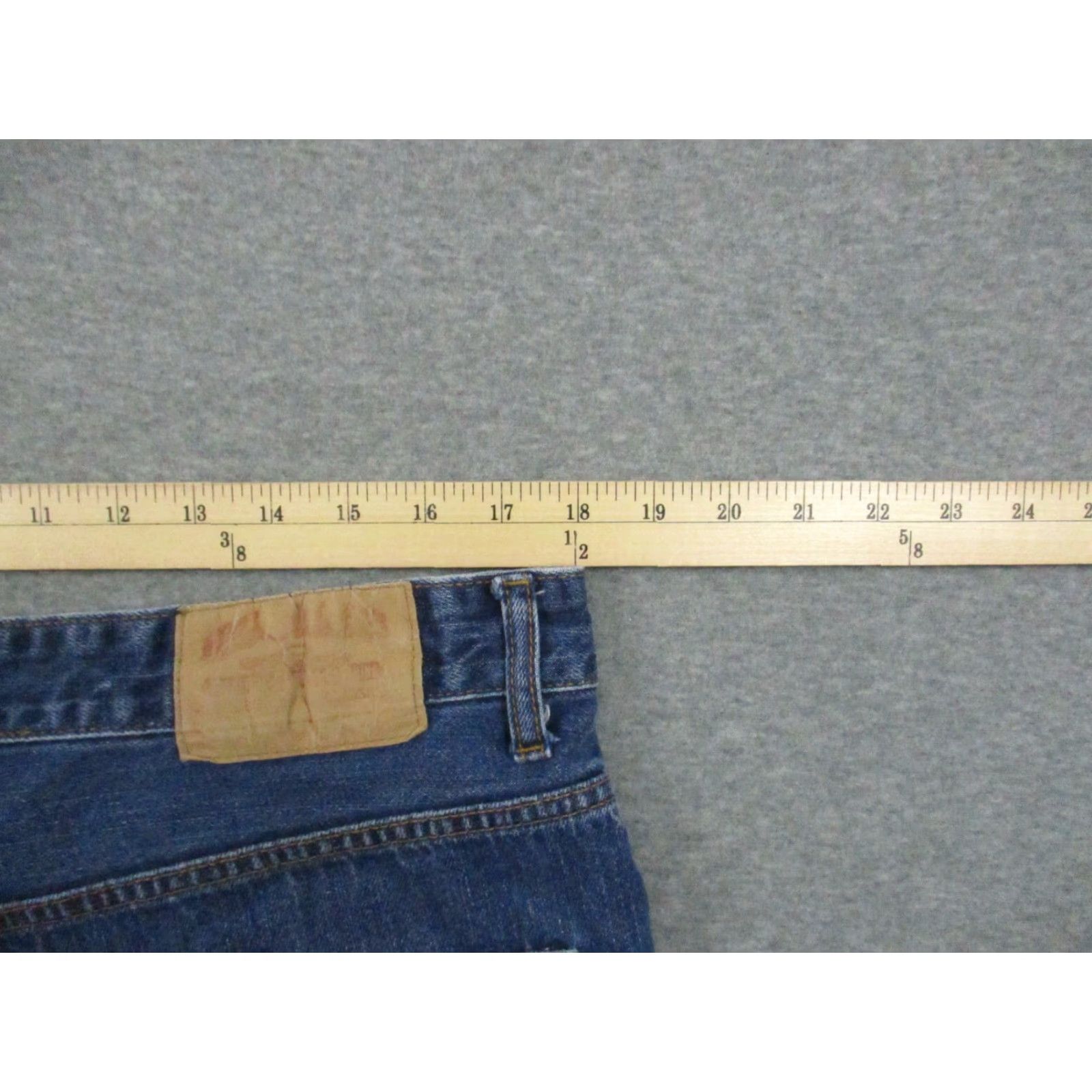 Denime VINTAGE Lowrider Jeans 38x30 Denim Blue Distressed Baggy Mens Jeans Regular Men Blue Denim Distressed 90s Streetwear Mens Size US 36 / EU 52 - 7 Thumbnail