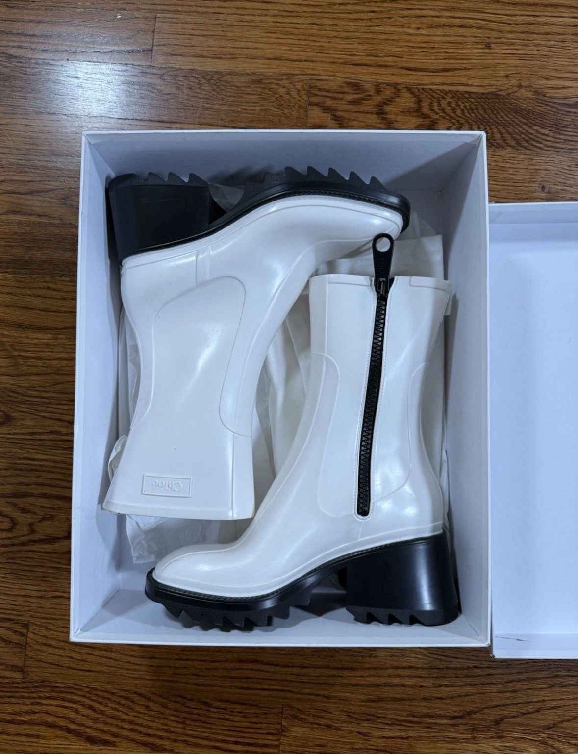 Chloe Chloe Rubber Betty Sock Rain Boots White Women’s Size 39 Size US 9 / IT 39 - 16 Thumbnail