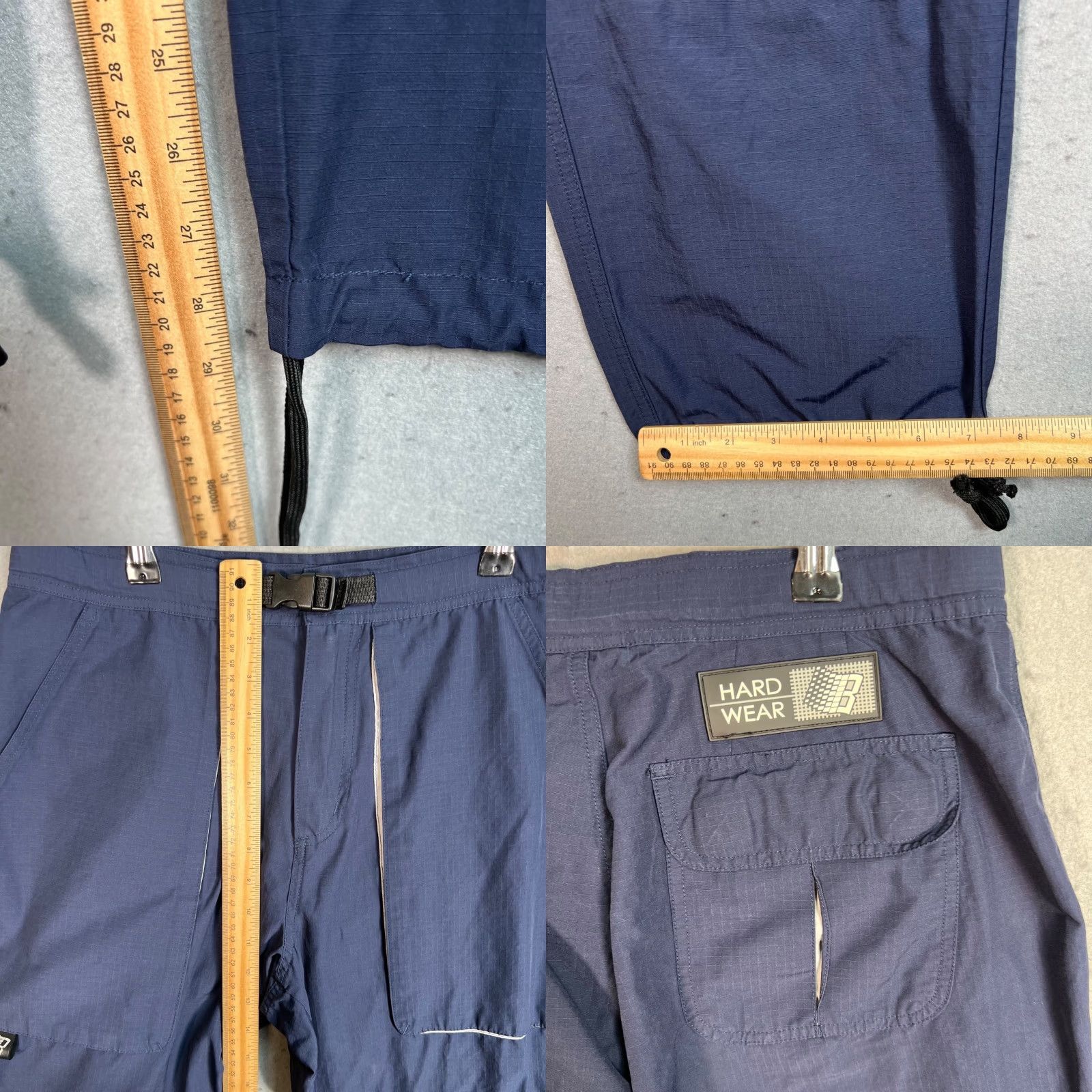 Vintage Bronze Hard Wear Mens Cargo Pants Waistbelt Navy Blue Belted Cargo P pants S Regular Inseam 29in Cotton Blend Front Flat Pocket Belted Zipperless? Size US 29 - 8 Thumbnail