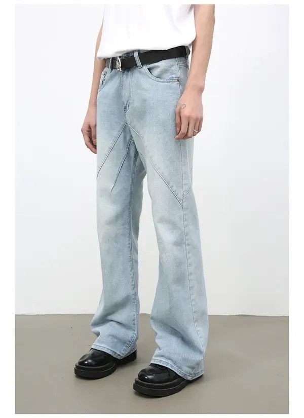 VIBE American retro washed patchwork flared jeans y2k Size US 32 / EU 48 - 5 Thumbnail