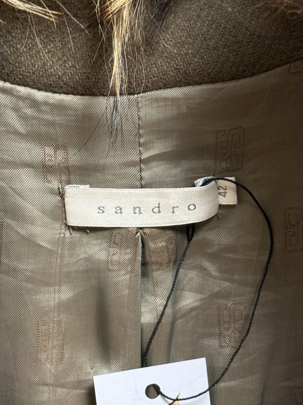Sandro Sandro coat heavy wool khaki green hooded with fur Size US M / EU 48-50 / 2 - 8 Thumbnail