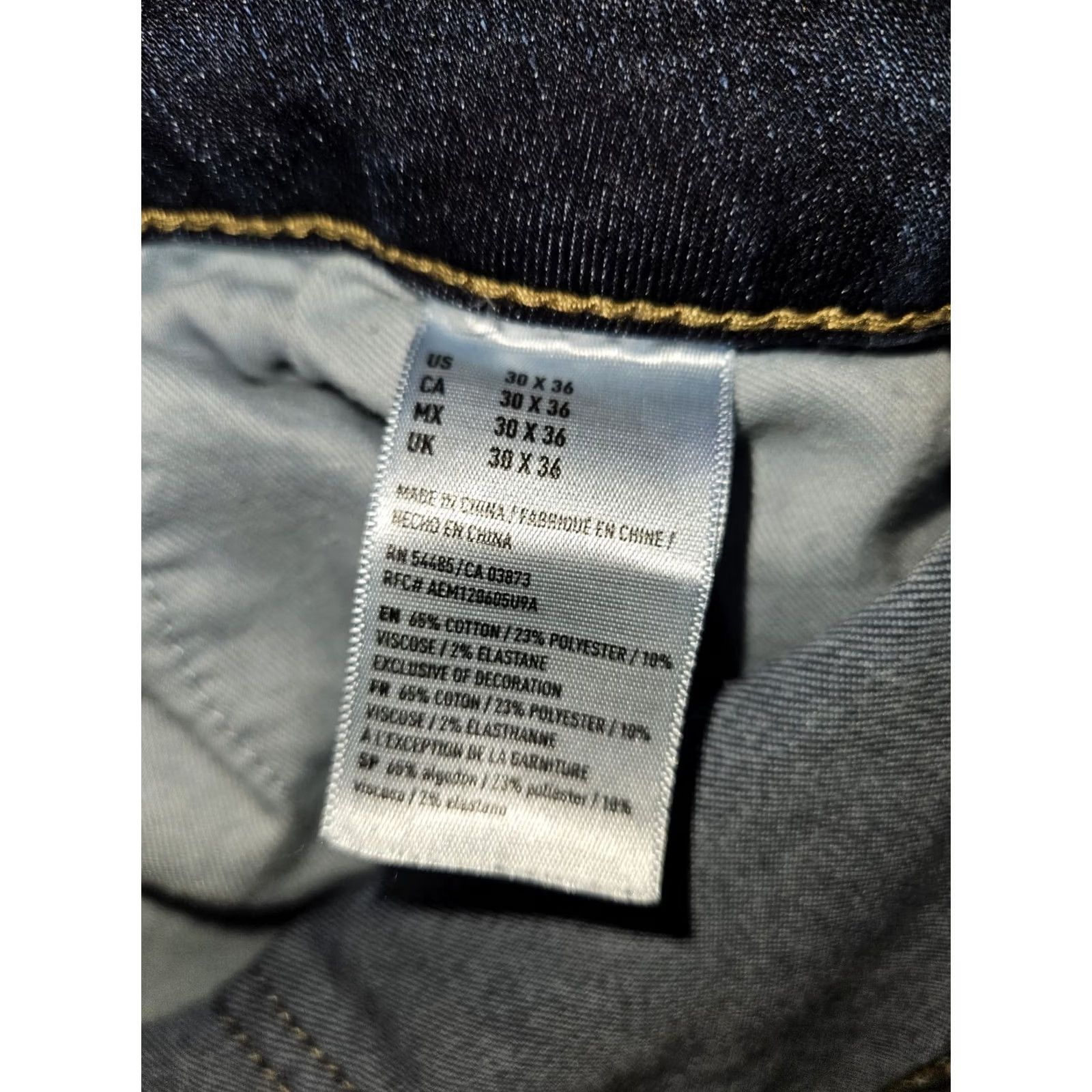American Eagle Outfitters American Eagle Outfitters Jeans Men's 30x34 Skinny Blue Distressed Slim Low Rise Stretch Pockets Logo Button Zipper Denim N/A Size US 30 / EU 46 - 4 Thumbnail