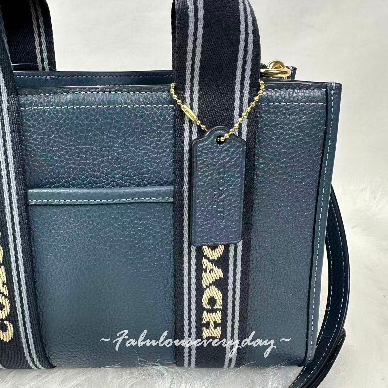 Coach Coach Smith Tote Bag 24 Crossbody Leather/Gold/Denim Multi Size ONE SIZE - 5 Thumbnail