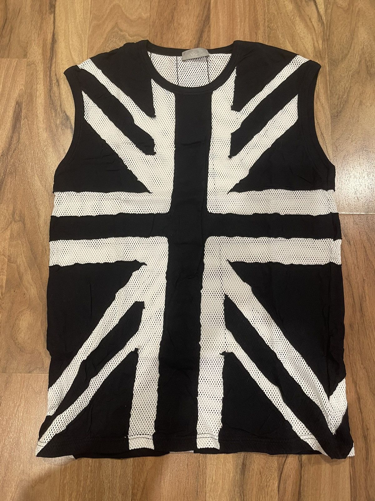 トップス SS06 \"dior homme\"union jack mesh tank Dior × Hedi Slimane Archive! Dior Homme ss06 Union Jack mesh