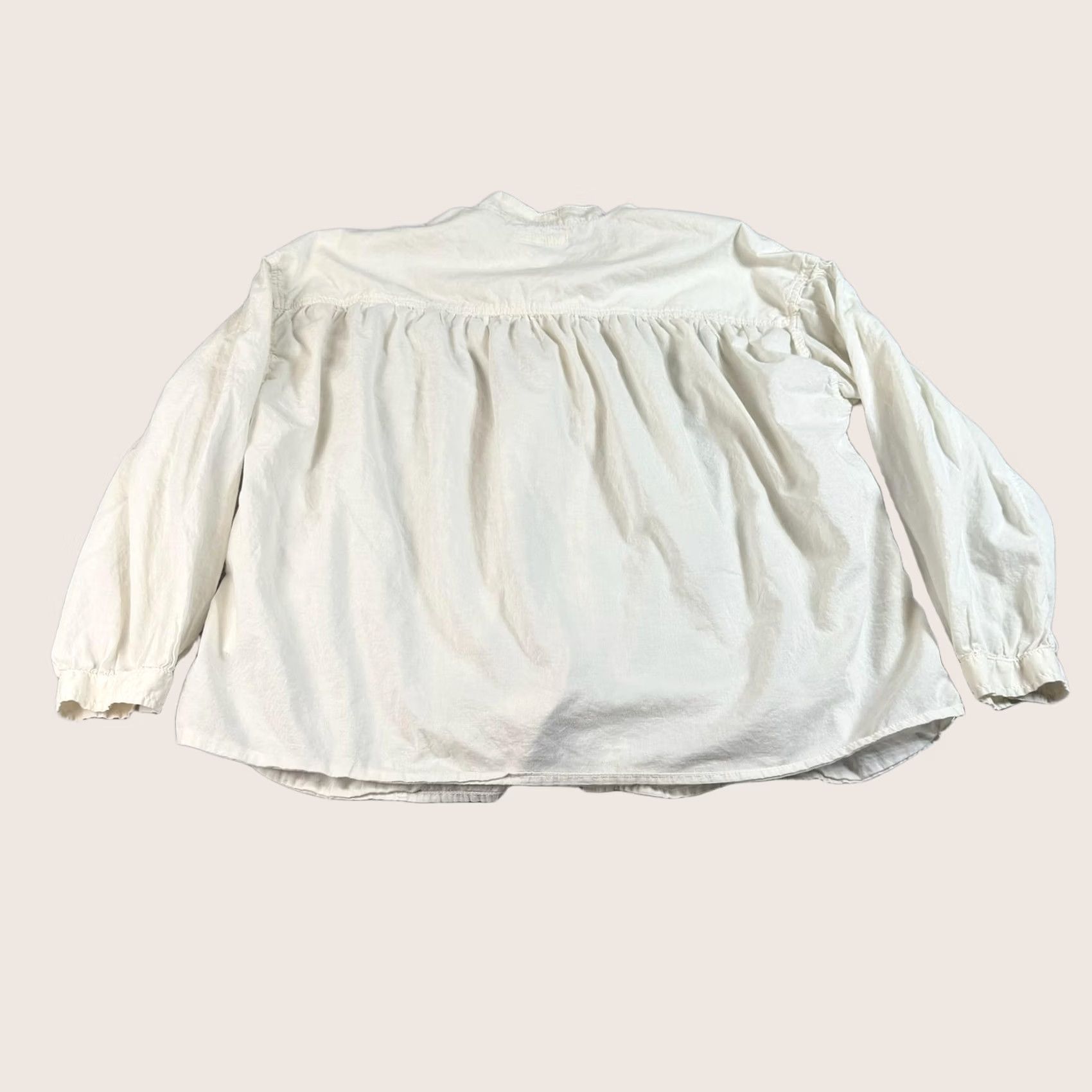 MOTHER Mother Shirt Women Large White Button-Up Boho Casual Long Sleeve Relaxed 100% Cotton Size L / US 10 / IT 46 - 1 Thumbnail
