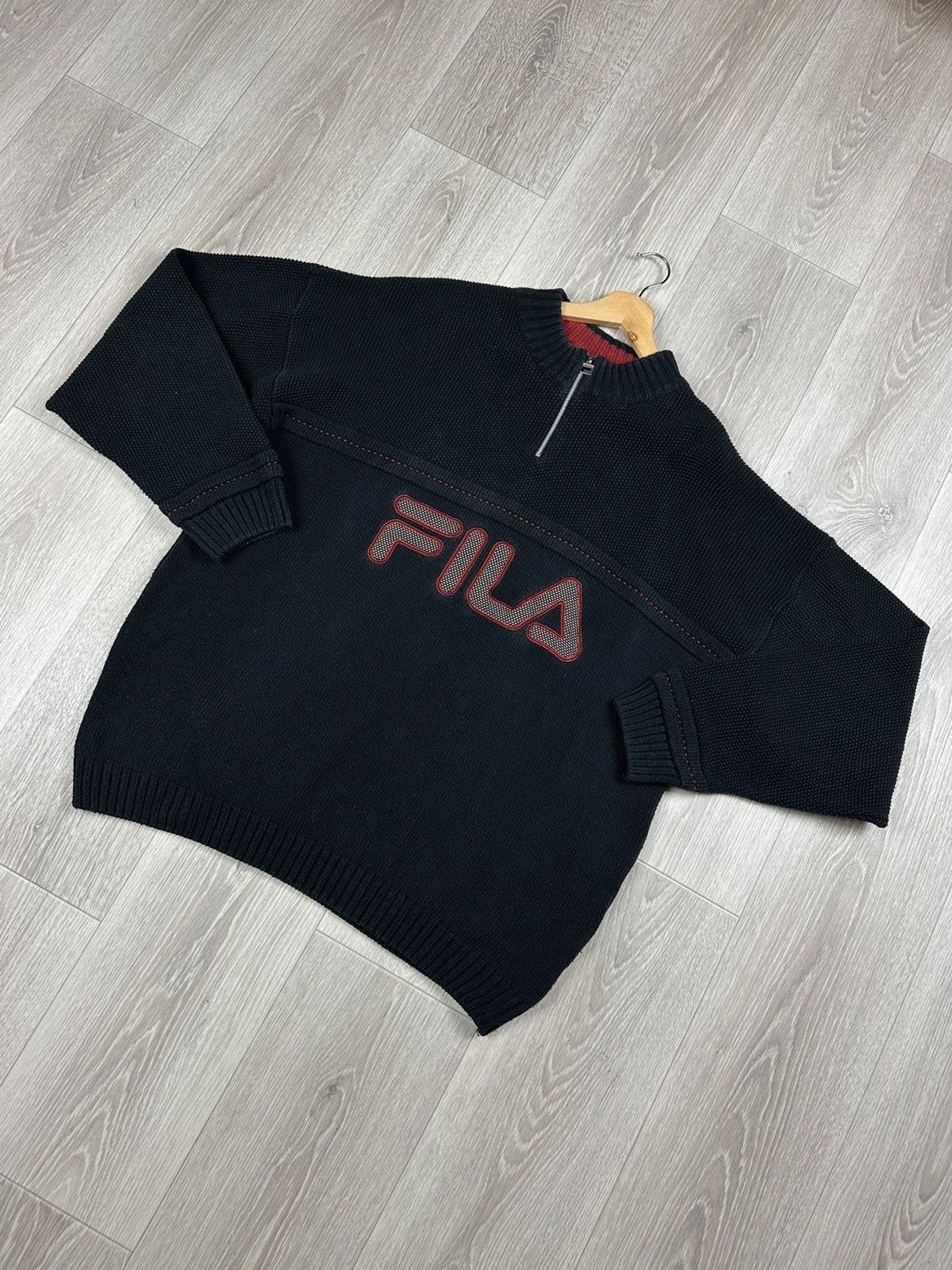 Fila × Vintage Vintage 90s FILA 1/3 Zip Sweater Knit Big Logo Y2K Size US XL / EU 56 / 4 - 3 Thumbnail