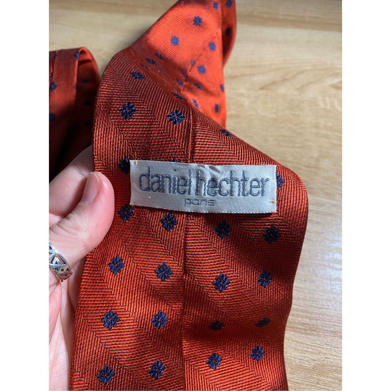 Daniel Hechter Daniel Hechter Paris Red Blue Flower Neck Tie, MSRP $89 Size ONE SIZE - 6 Thumbnail