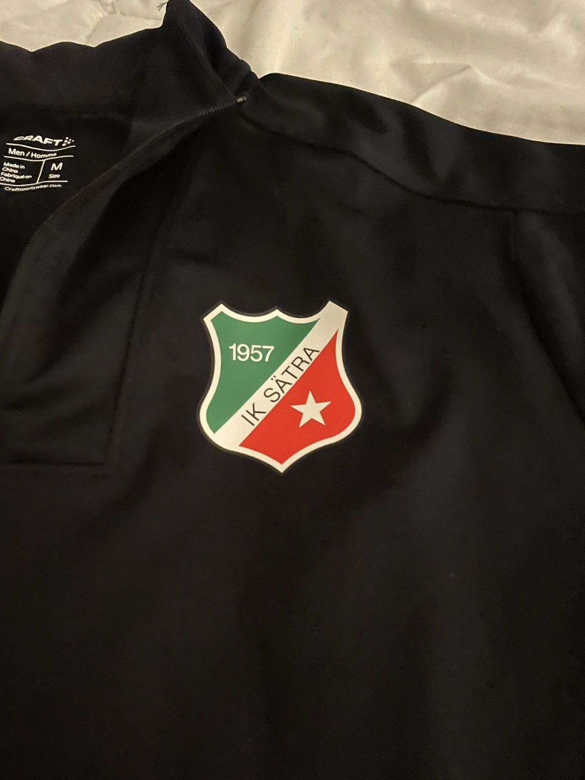 Other Craft IK Sätra 1957 Half Zip Training Top Black w/ "EM" Size US M / EU 48-50 / 2 - 3 Thumbnail