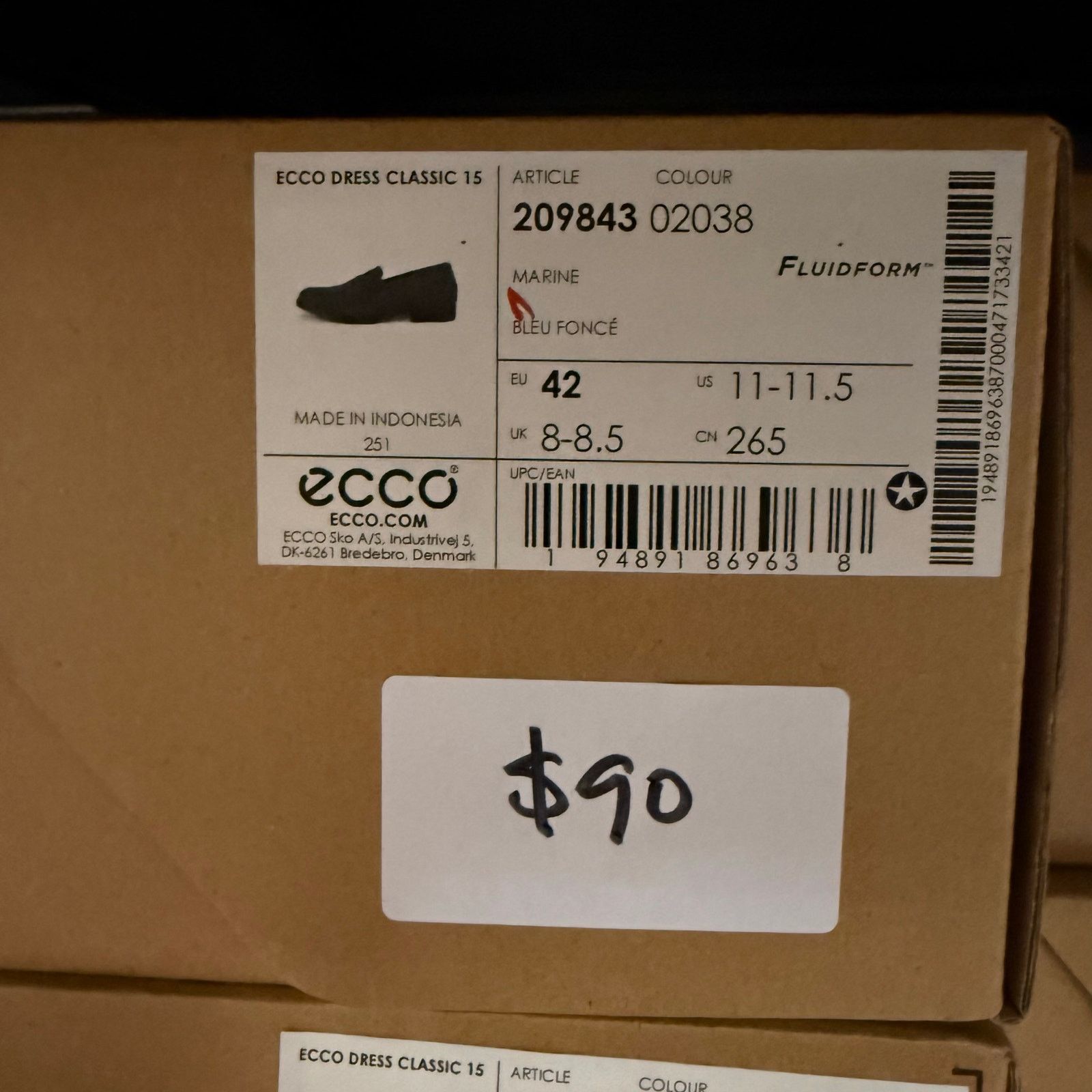 Ecco ECCO WOMEN'S 42 CLASSIC 15 MARINE BLUE DRESS SHOES NIB Size US 11 / IT 41 - 9 Thumbnail