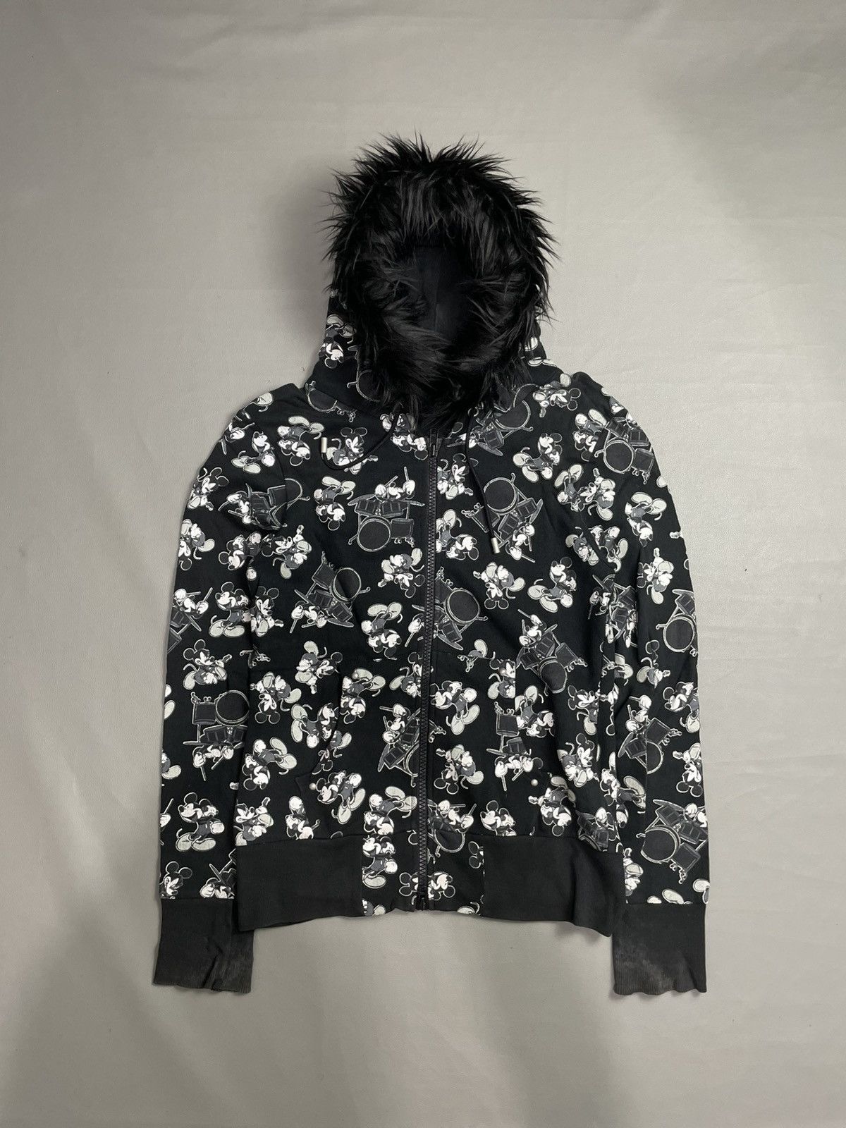 Hysteric Glamour Lagust X Mickey Mouse Zip Fur Hoodie Gothic style Size S / US 4 / IT 40 - 1 Thumbnail