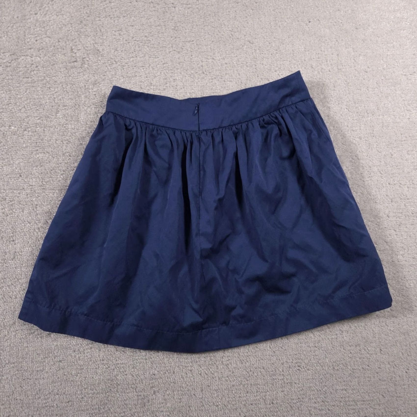 Zara VINTAGE Zara Woman Skirt Womens Small Navy Blue A-Line Pleated Back Zip Mini Casual Size 28" / US 6 / IT 42 - 7 Thumbnail