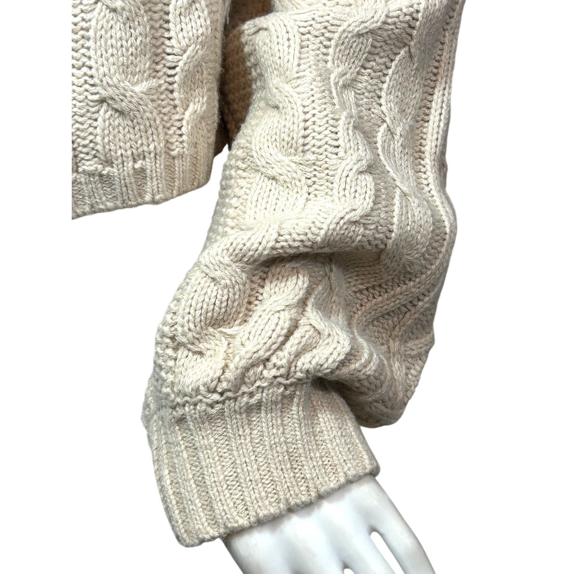 H&M H&M Divided Women’s Tan Sweater M Chunky Cable Knit Cropped Size M / US 6-8 / IT 42-44 - 4 Thumbnail