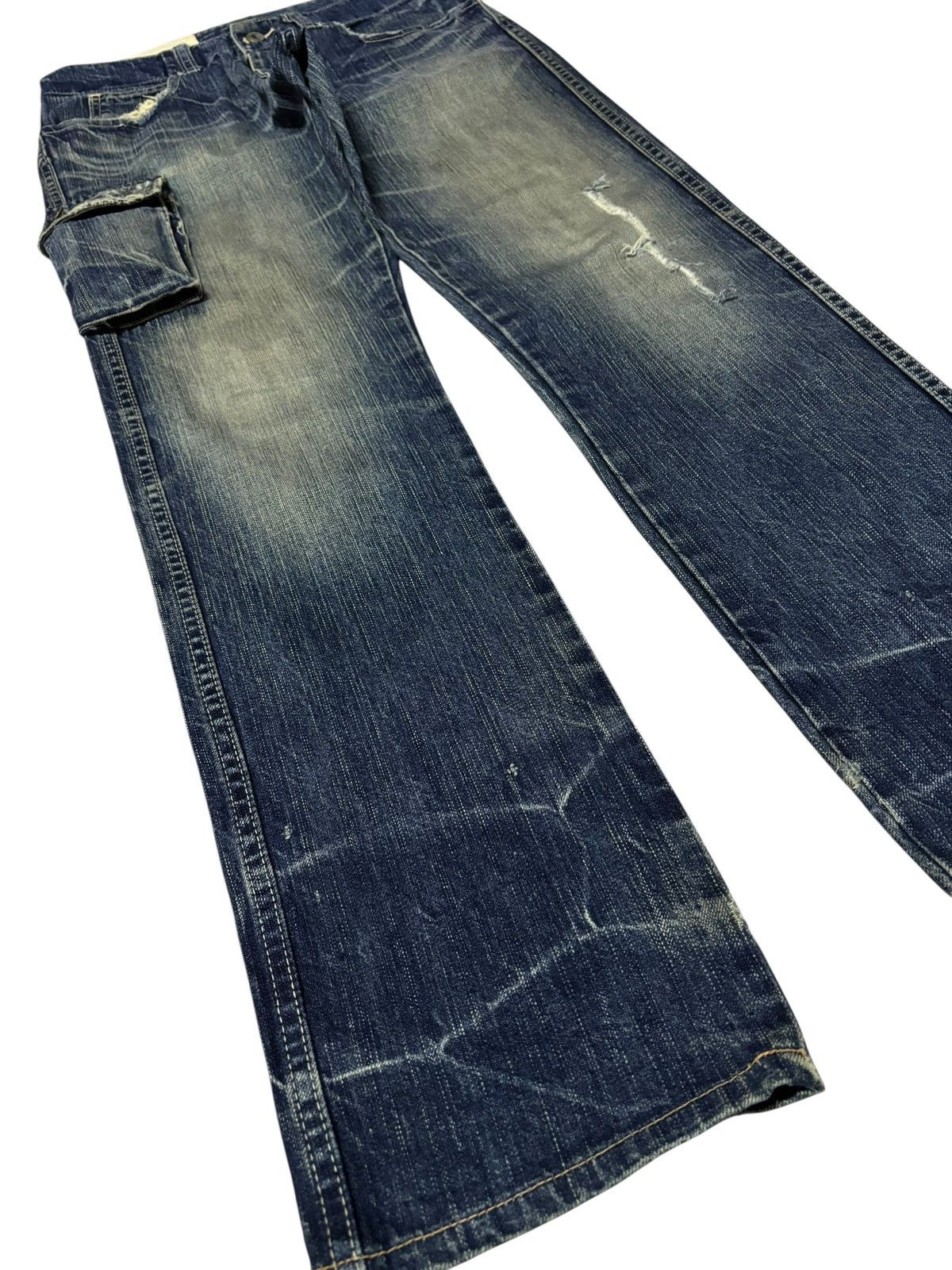 Johnbull Vtg John Bull Japan Whisker Faded Distressed Jeans Size US 28 / EU 44 - 3 Thumbnail