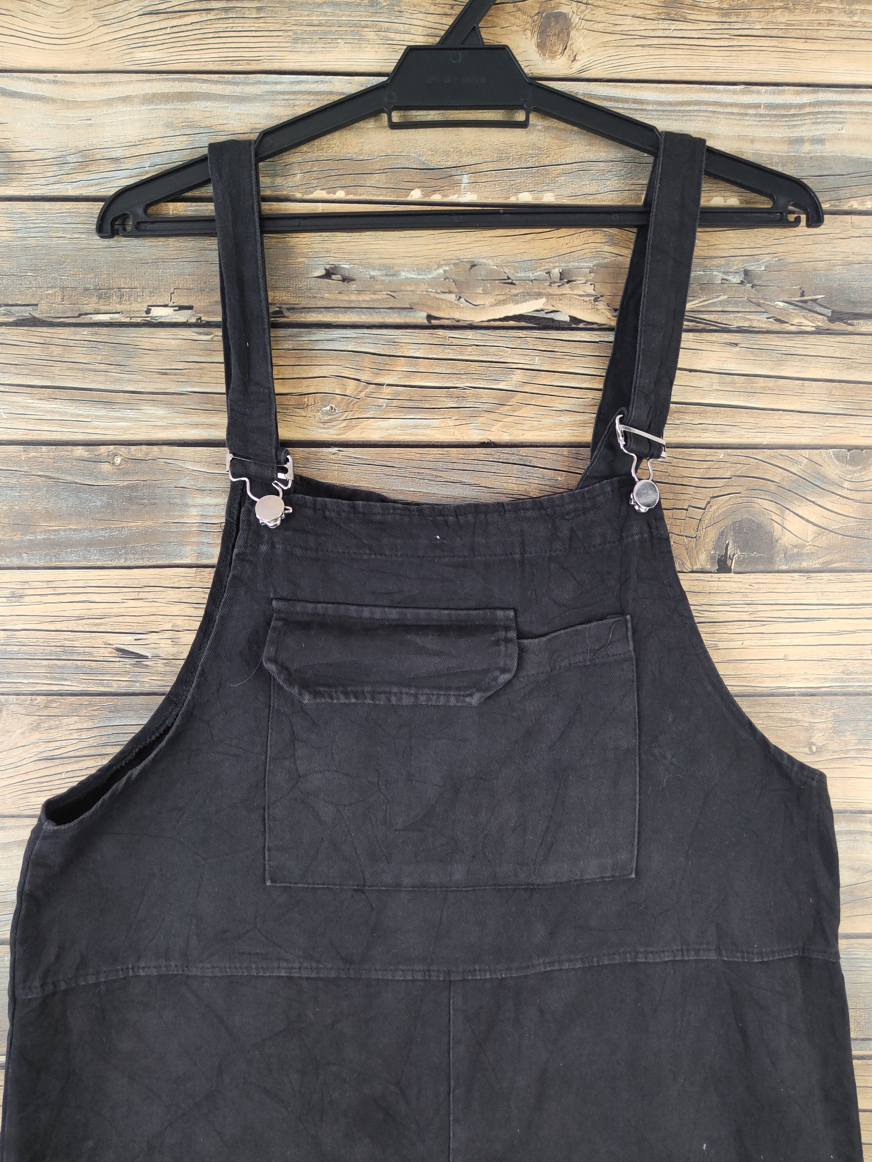 Japanese Brand × Vintage Avant Garde Fashion by Yi-Man Black Shortall Jumpsuits Size 39" - 2 Thumbnail