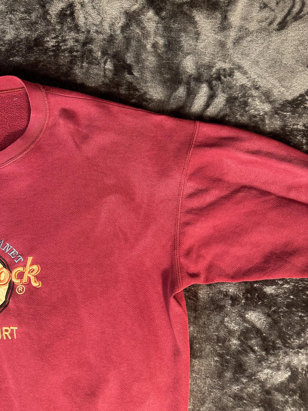Hard Rock Cafe VTG Hard Rock Cafe Frankfurt Burgundy Sweatshirt Size ONE SIZE - 8 Thumbnail