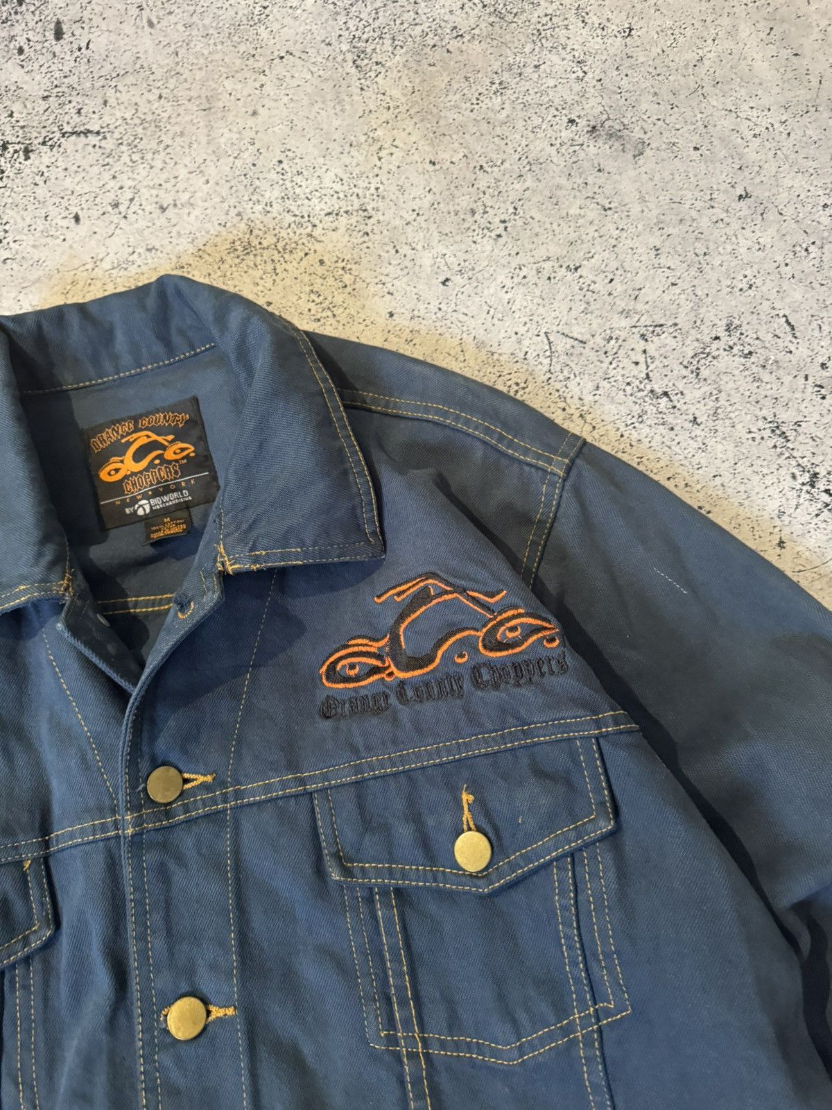 West Coast Choppers Orange County Choppers Jacket Blue Denim Biker Motorcycle Size US M / EU 48-50 / 2 - 5 Thumbnail