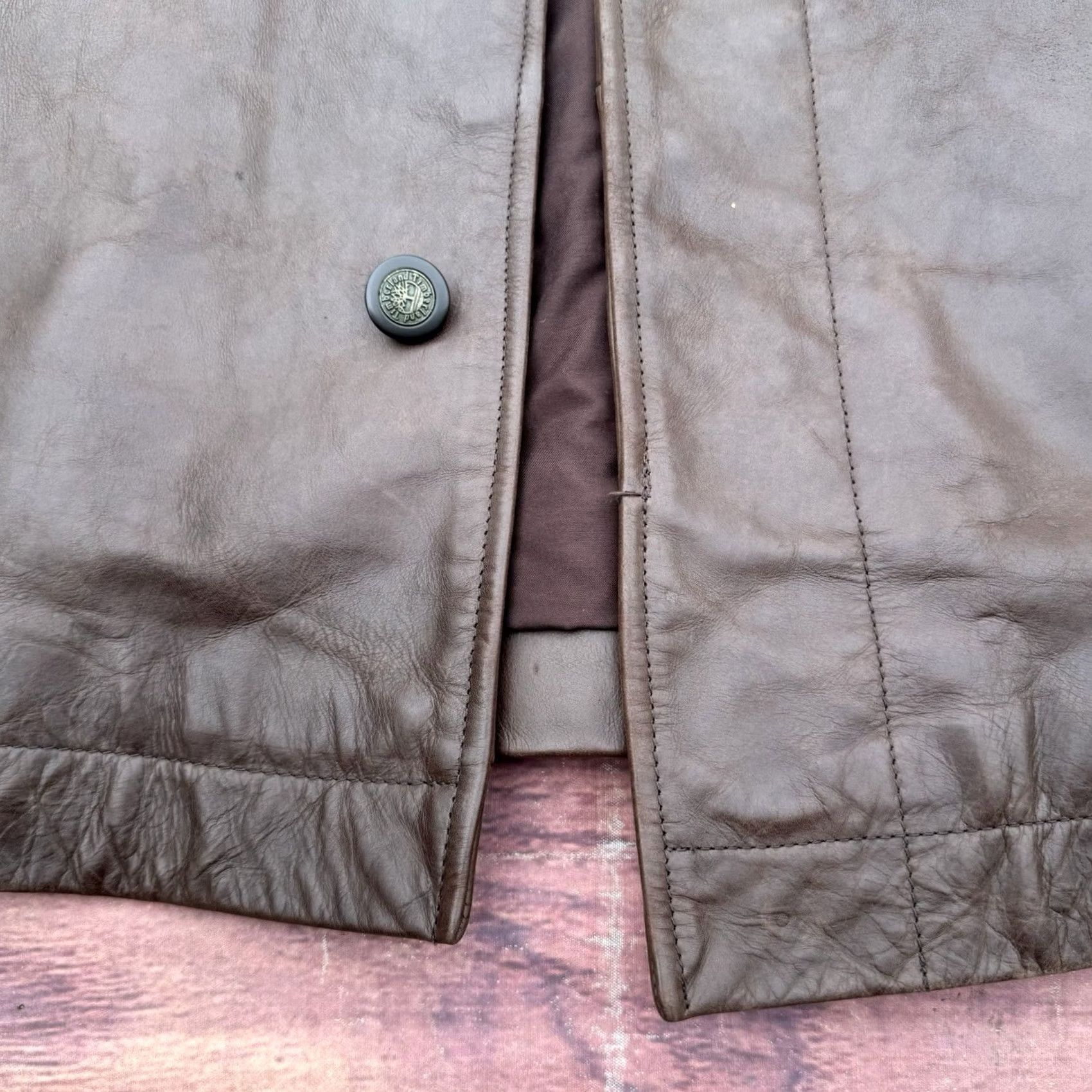 Timberland VINTAGE Timberland Weathergear Heavyweight Leather Jacket Men's XL Brown Bomber Jacket 90s Classic Outdoor Winter Size US XL / EU 56 / 4 - 5 Thumbnail