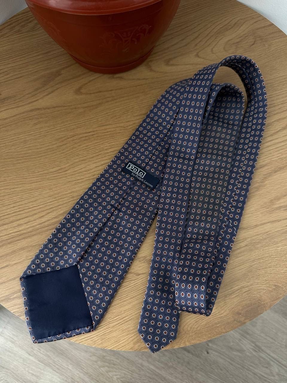 Polo Ralph Lauren Vintage Polo Ralph Lauren Silk Tie Navy Micro Geometric Size ONE SIZE - 6 Thumbnail