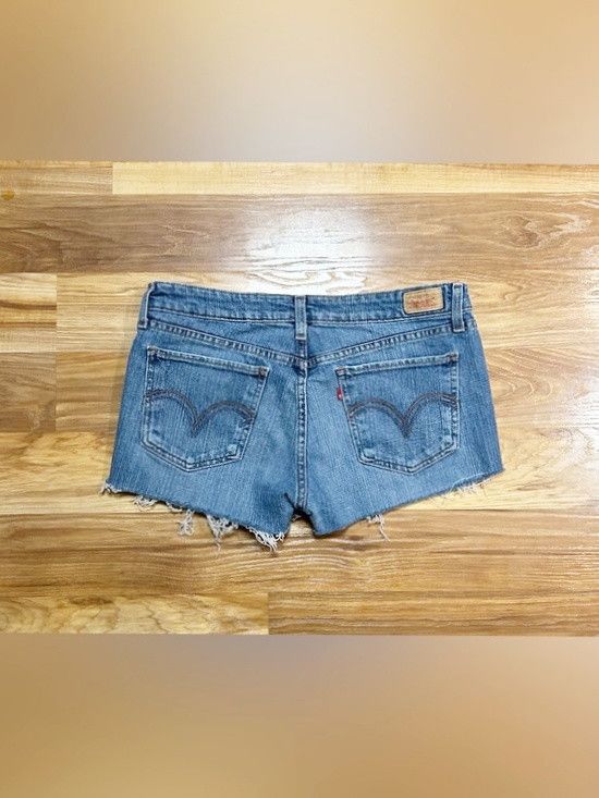 Levi's Vintage Clothing Vintage Levis 518 Superlow Stretch Cut Off Jean Shorts Size 31" - 2 Thumbnail