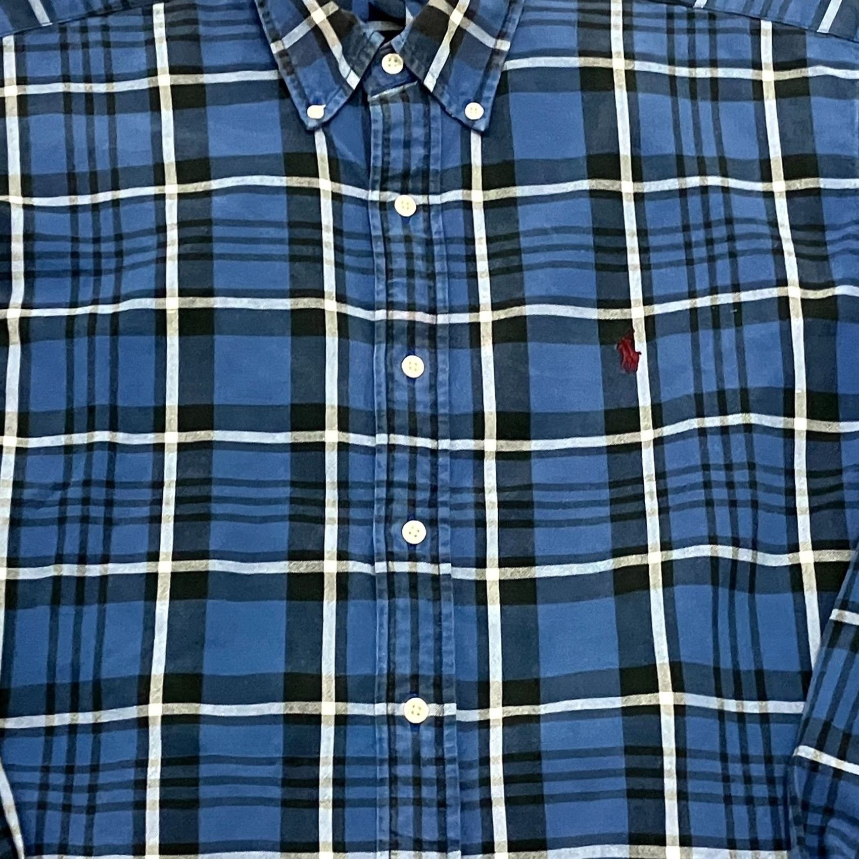 Ralph Lauren Ralph Lauren Shirt Men Large Check Blue Long Sleeve Button Down Cotton Vintage Preloved Size US L / EU 52-54 / 3 - 3 Thumbnail