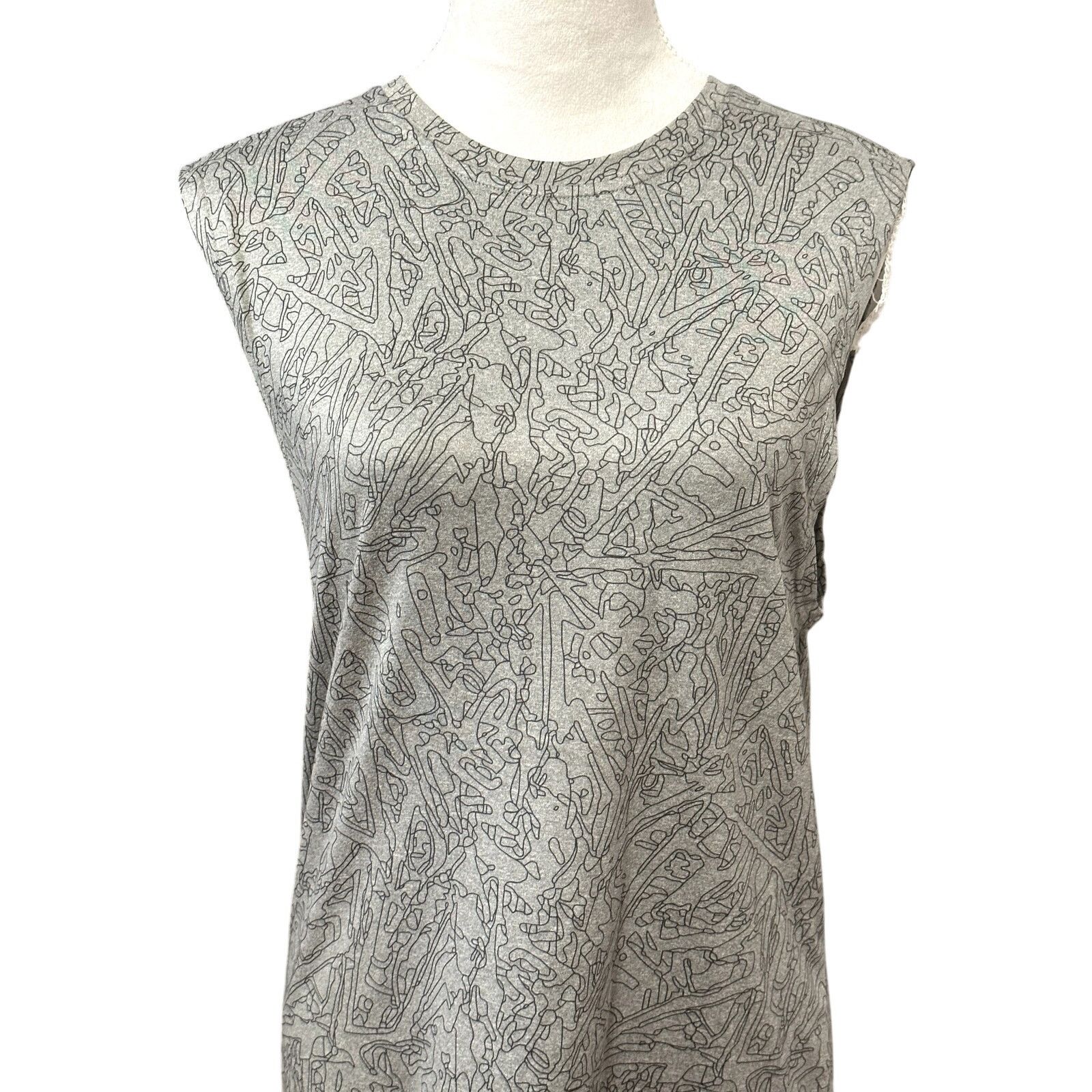 Other Fabletics Tank Top Crew Neck Sleeveless Abstract Gray Small Size S / US 4 / IT 40 - 2 Thumbnail