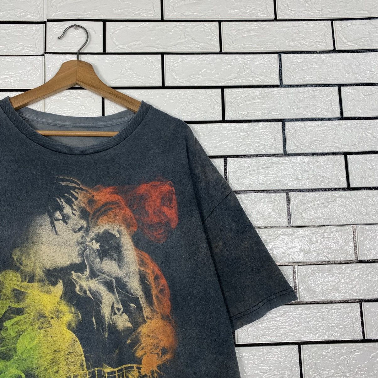 Vintage 📌Vintage Distressed T-Shirt Bob Marley Full Print Size US M / EU 48-50 / 2 - 7 Thumbnail