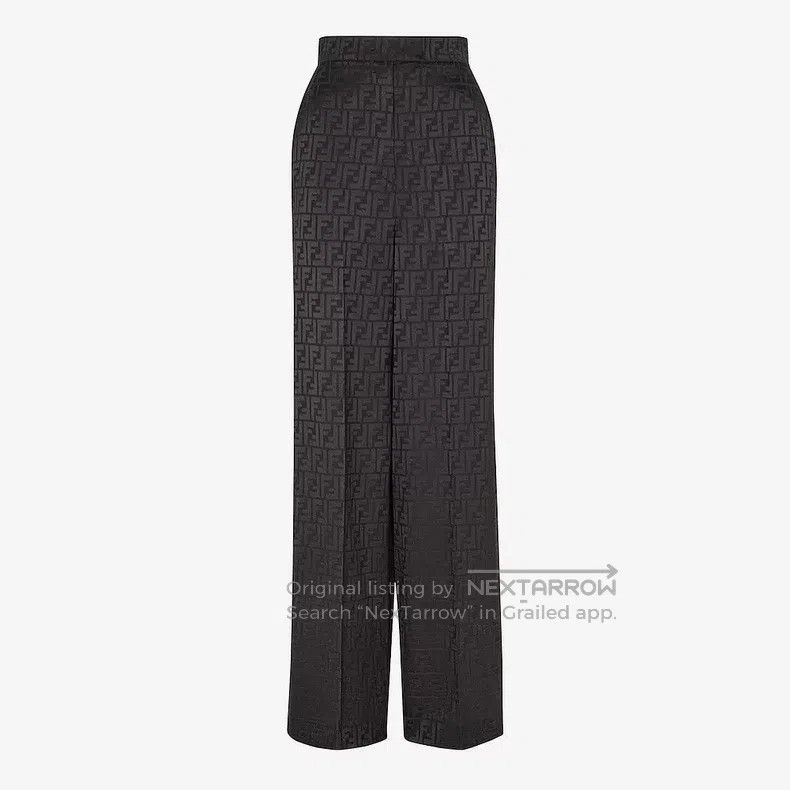Fendi FF Pattern Wide Leg Pants Monogram Silk Wide Leg Pa