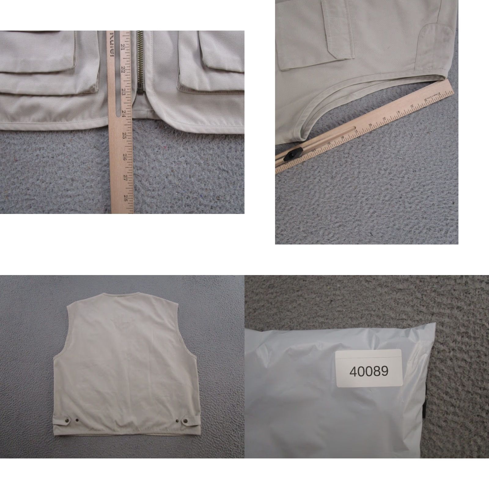 Vintage Coidha Mens Vest Outdoor Leisure Utility Hunting Safari Pockets Size L Beige Canvas Zip Pockets Vintage No Size US L / EU 52-54 / 3 - 8 Thumbnail