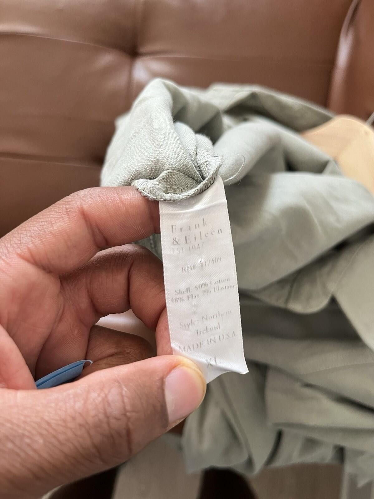 Frank & Eileen Frank & Eileen Linen Cotton Utility Jumpsuit XL Green Size 40" / US 18 - 7 Thumbnail
