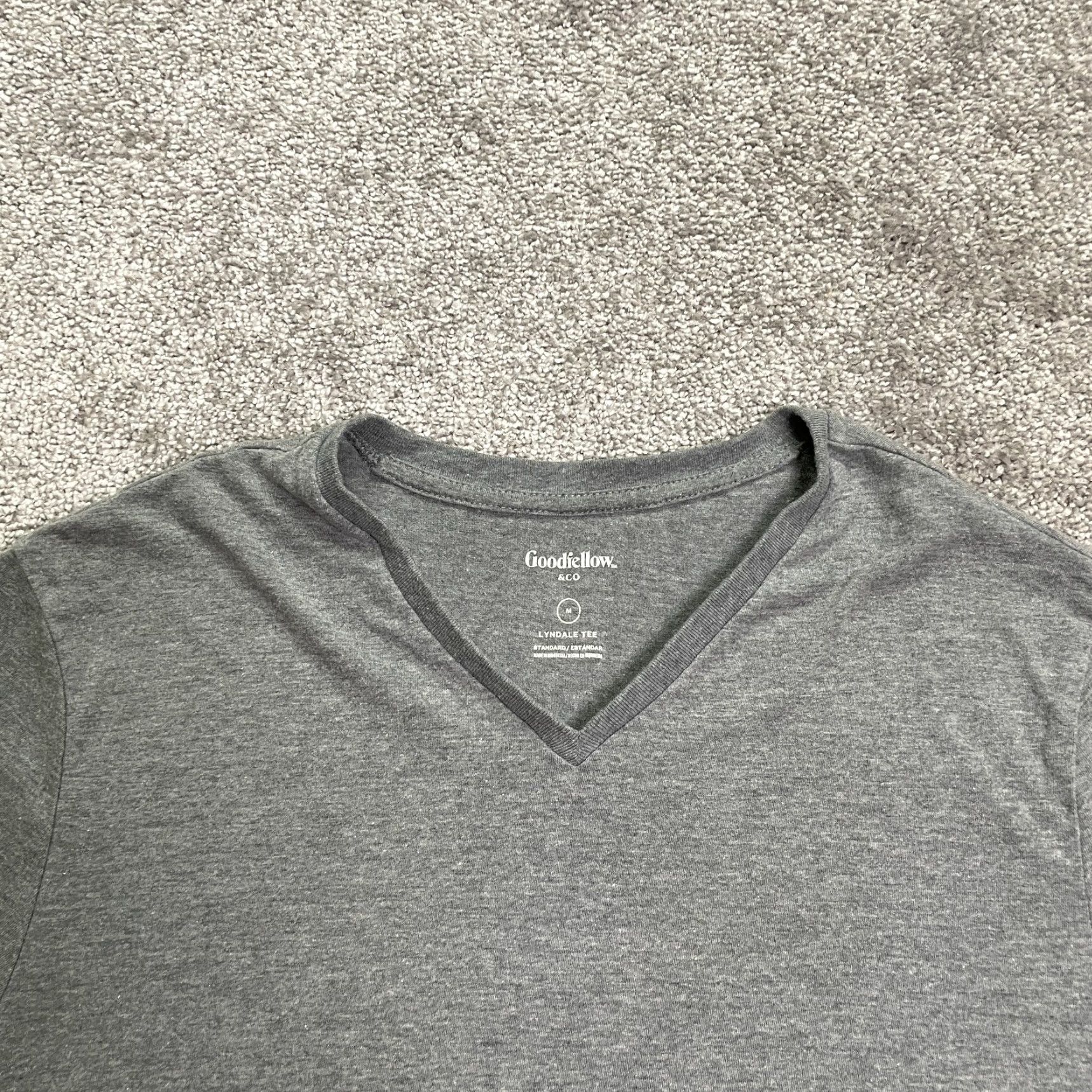 Vintage Goodfellow & Co Gray Cotton V-Neck T-Shirt Mens Small Casual Classic Size US S / EU 44-46 / 1 - 3 Thumbnail