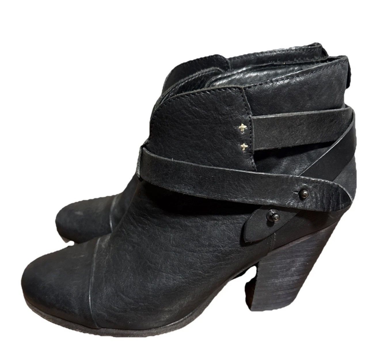 Rag & Bone rag & bone Black Leather Harrow Ankle Boots 9.5/39.5 Size US 9.5 / IT 39.5 - 1 Thumbnail