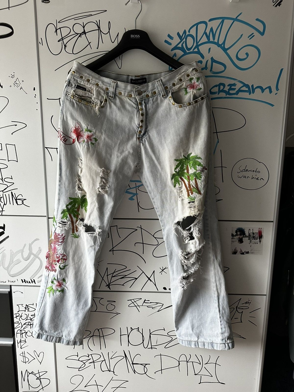 Dolce & Gabbana Dolce & Gabbana SS2005 Honolulu Embroidered Jeans Size US 34 / EU 50 - 4 Thumbnail